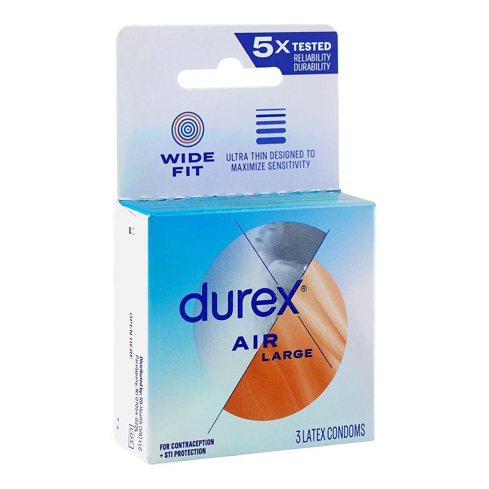 Durex Air Large Wide Fit Ultra-Thin Condom, 3-Pack — buy condoms online in Pakistan | Privily