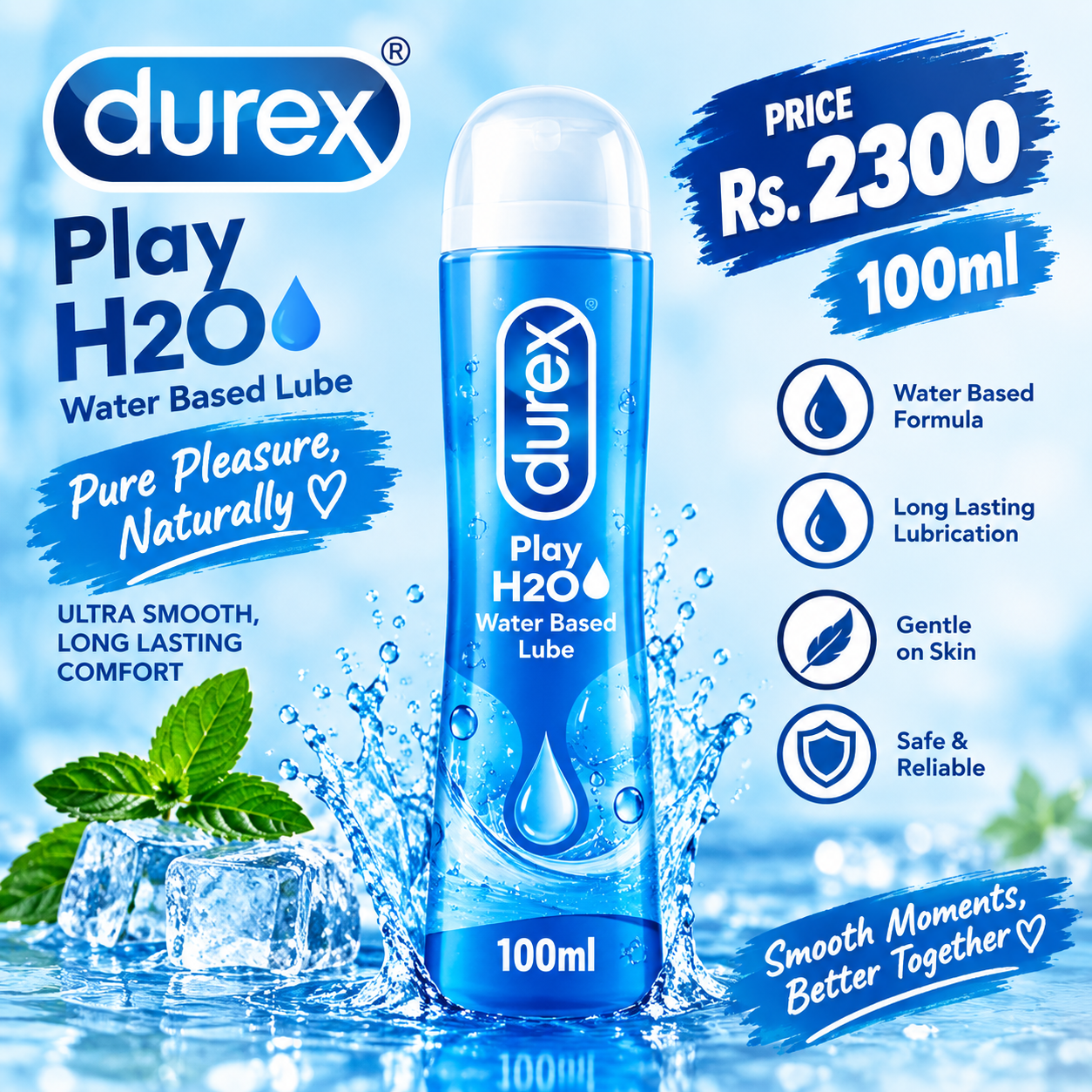 Durex Play Classic H2O Lube, 100ml — buy condoms online in Pakistan | Privily