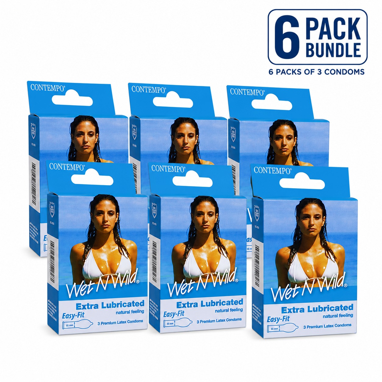 Wet N Wild Extra Lubricated Condoms – 18 Pack (6 x 3 Packs) — buy condoms online in Pakistan | Privily